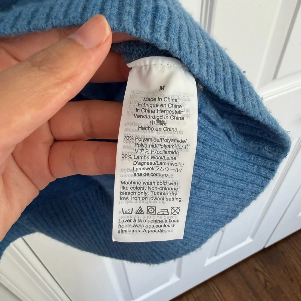 J. Crew Men’s Crewneck Sweater in Super-Soft Lambswool Blend Neptune Blue Medium